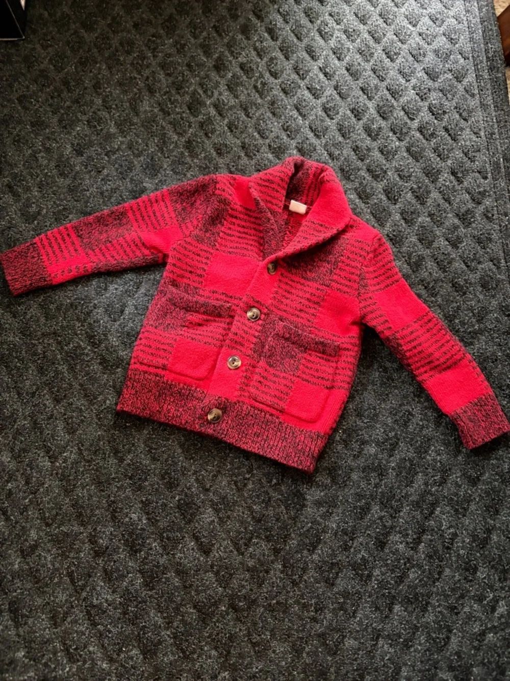 GAP Kids Red Sweater with Black Accent Stripes Size 2T